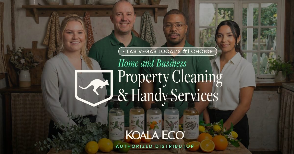 The AUSSIE GOT IT team behind Koala Eco products, with the headline Home and Business Property Cleaning and Handy Services