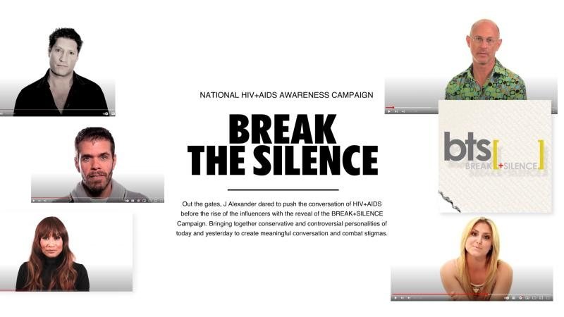 Break the Silence campaign layout with video stills of participants