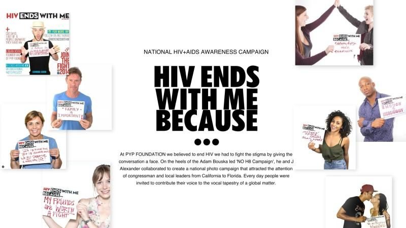 HIV Ends With Me Because campaign layout with participant portraits
