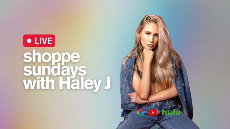 Shoppe Sundays with Haley J live show title card